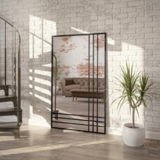 Miroir de loft avec meneaux - LUKAS TRIO - couleur du cadre au choix