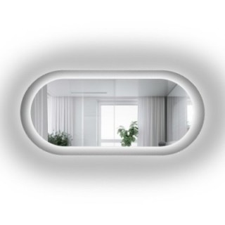 Miroir ovale sur verre ornemental Master Point avec éclairage - LUXORA ORNATE LED