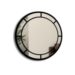 Miroir loft rond avec montants en mdf - MONA