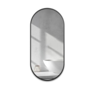 Miroir ovale avec cadre SLIM en MDF noir - OLI - couleur du cadre au choix