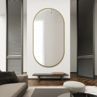 Miroir ovale dans un cadre en MDF doré SLIM - OLI - Couleur du cadre au choix