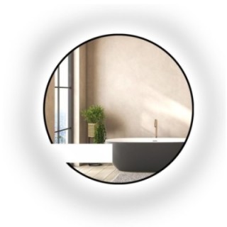 Miroir led rond sur mesure avec découpe pour armoire dans un cadre en mdf - ORFEUSZ LED