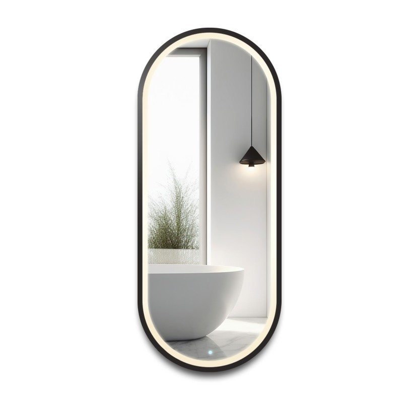Miroir ovale dans un cadre en mdf avec éclairage - OSKAR LED II