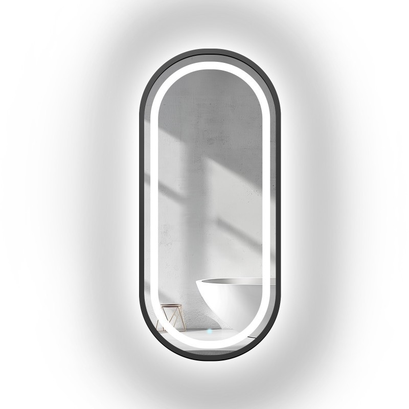 Miroir ovale dans un cadre en mdf avec éclairage - OSKAR IN LED FRAME III