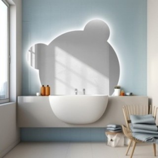 Miroir pour salle de bain d’enfant avec éclairage - PANDA LED