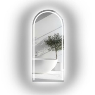 Miroir de salle de bain semi-ovale avec éclairage - PLATO LED