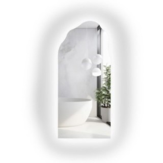 Miroir semi-ovale avec forme organique et éclairage - AURO LED 1