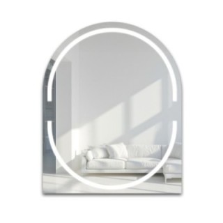 Miroir de salle de bain semi-ovale avec éclairage - POLA LED