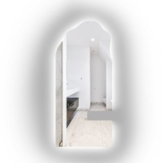 Miroir de forme irrégulière avec découpe d'armoire et éclairage - AURO 1 LED