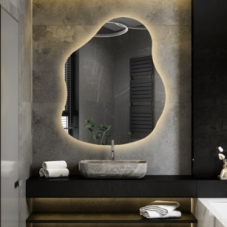 Miroir de forme organique avec éclairage - STONE LED