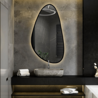 Miroir de forme irrégulière dans un cadre avec éclairage - SYDERYT IN LED FRAME