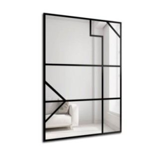 Miroir de loft avec meneaux - TAMARA - couleur du cadre au choix