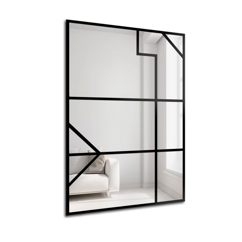 Miroir de loft avec meneaux - TAMARA - couleur du cadre au choix