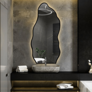 Miroir de forme organique dans un cadre avec éclairage - AURO IN LED FRAME 2