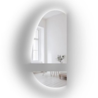 Miroir organique en deux parties avec éclairage LED - TURMALIN LED