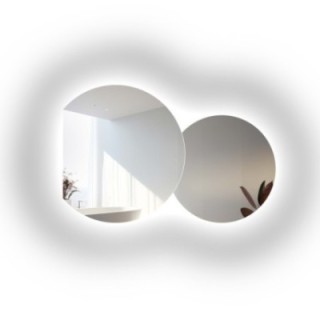 Jeu de miroirs circulaires double face avec éclairage - UNIVERSE CUT LED II