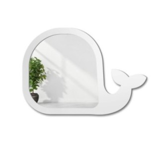 Miroir mural décoratif pour enfant dans un cadre en mdf - BALEINE