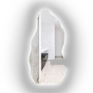 Miroir de forme irrégulière avec découpe d'armoire et éclairage - AURO 2 LED