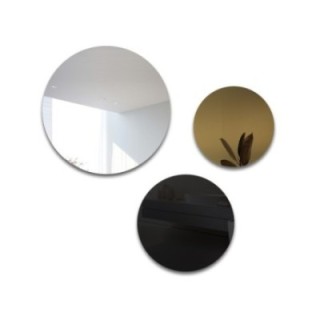 Set de trois cercles décoratifs en laque noire et panneau d'or - GOLDI