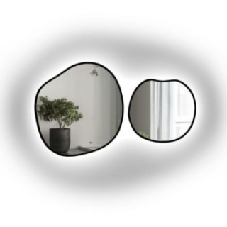 Jeu de miroirs organiques dans un cadre avec éclairage - SODALIT IN LED FRAME