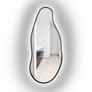 Miroir de forme organique dans un cadre avec éclairage - BARYT IN LED FRAME