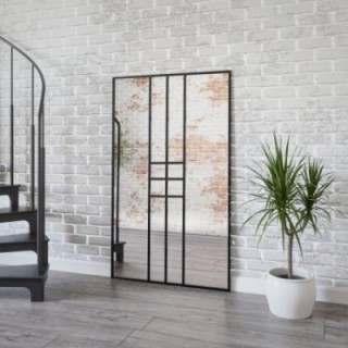 Miroir de loft avec meneaux - ZEUS - couleur du cadre au choix