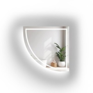 Miroir de salle de bains en quart de cercle avec éclairage - QUART LED II