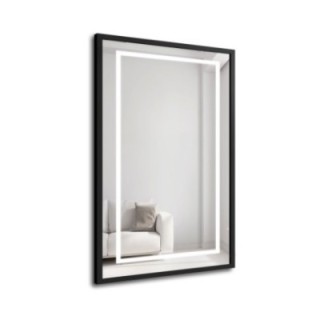 Miroir dans un cadre noir avec éclairage - 1503 LED I - couleur du cadre au choix