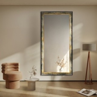 Miroir dans un cadre en bois vert et or - 5401001