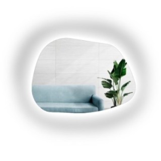 Miroir de forme organique avec éclairage - BAZALT LED