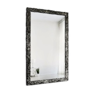 Miroir mural de luxe dans un cadre couleur graphite richement décoré  - 9003003