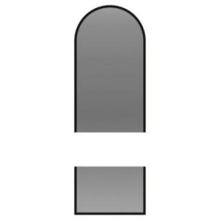 Miroir semi-ovale pour coiffeuse en mdf noir mat cadre en deux parties -BERDO- couleur du cadre au choix