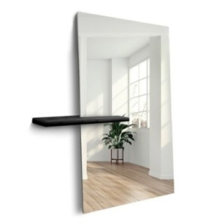 Miroir rectangulaire moderne sur pied avec étagère - AGIS SHELF
