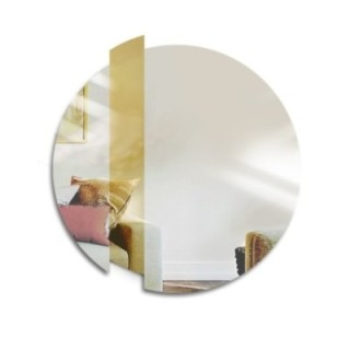 Miroir décoratif rond à rayures dorées - BONA