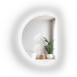 Miroir de salle de bain rond biseauté avec éclairage - CAPELLA LED biseauté