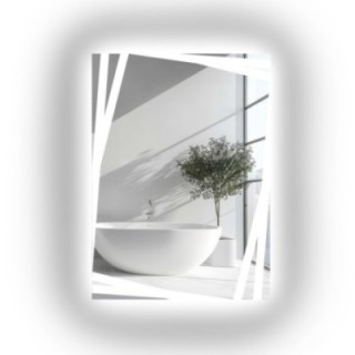 Miroir rectangulaire avec éclairage décoratif sablé - CARDS LED