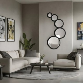 Miroir décoratif 5 roues dans un cadre MDF - DYZMA - couleur du cadre au choix