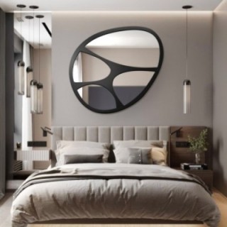 Miroir avec cadre noir mat - FIGO MDF - couleur du cadre au choix