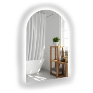 Miroir de salle de bain semi-ovale avec éclairage - FRANK LED