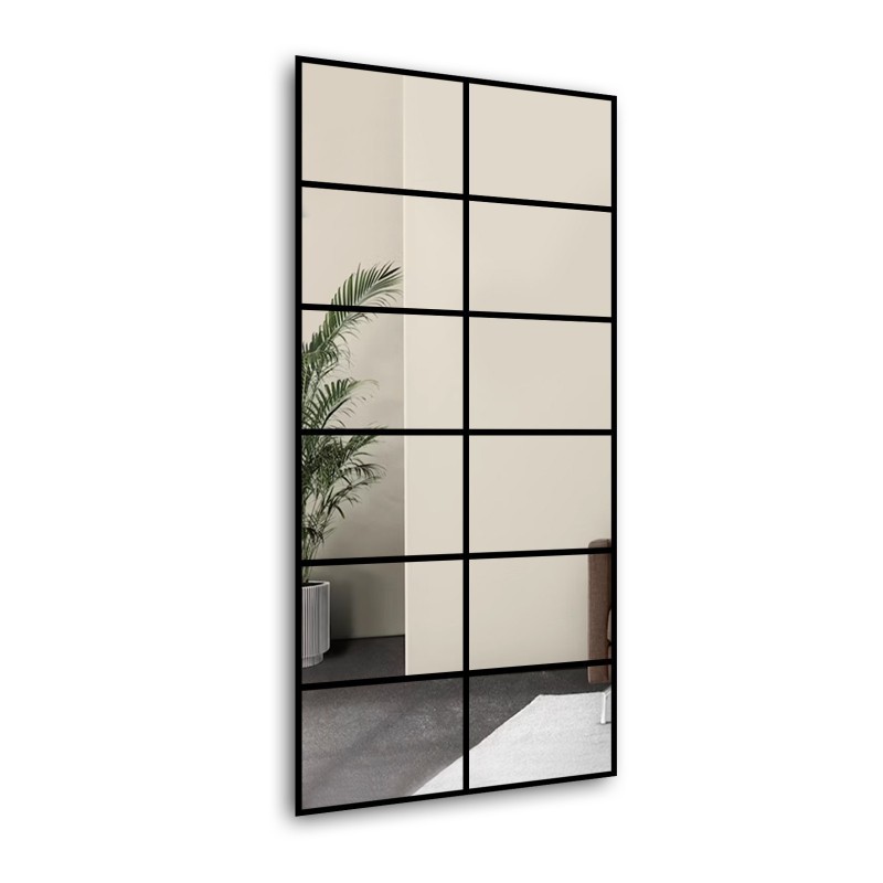 Grand miroir verrière rectangulaire avec croisillons – ACHILLES