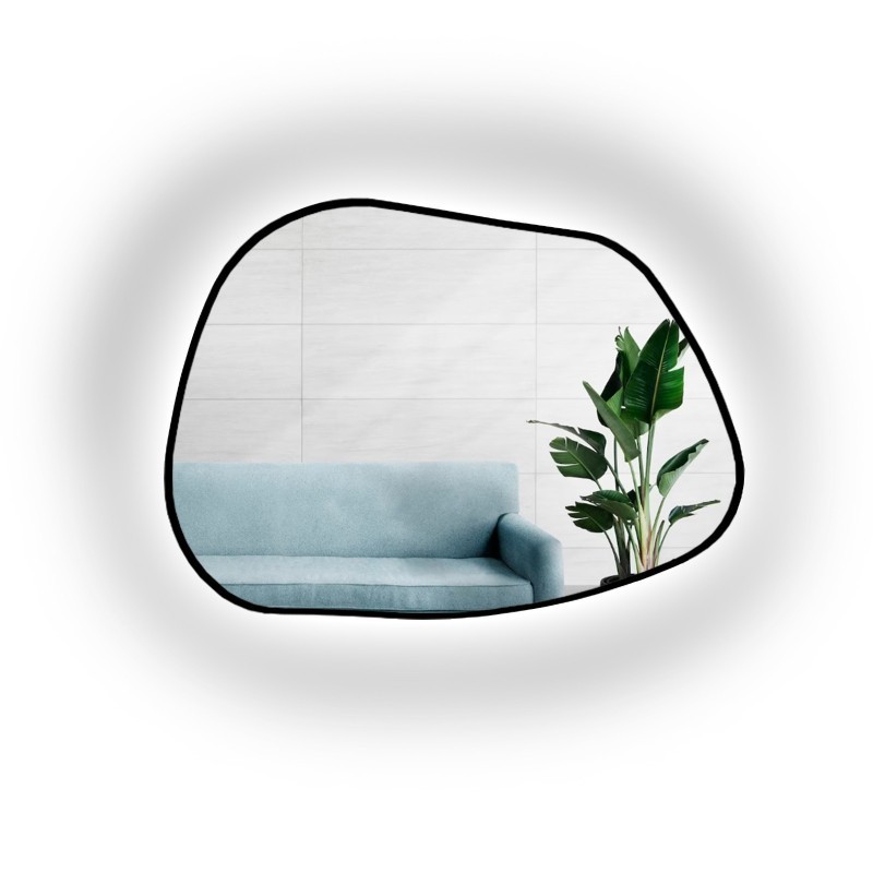 Miroir de forme organique avec éclairage - BAZALT IN LED FRAME