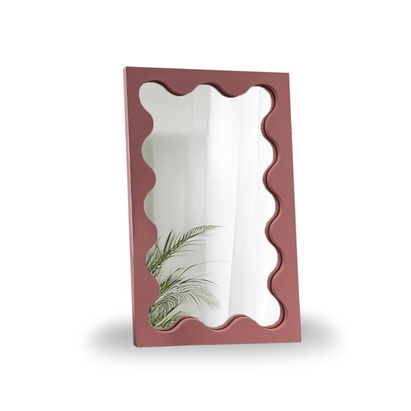Miroir cosmétique dans un cadre rose en MDF - BLOBS PRISM PETITE