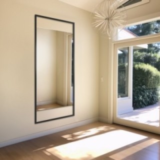 Miroir dans un cadre noir avec des espaces libres du haut vers le bas - ERATO - couleur du cadre au choix