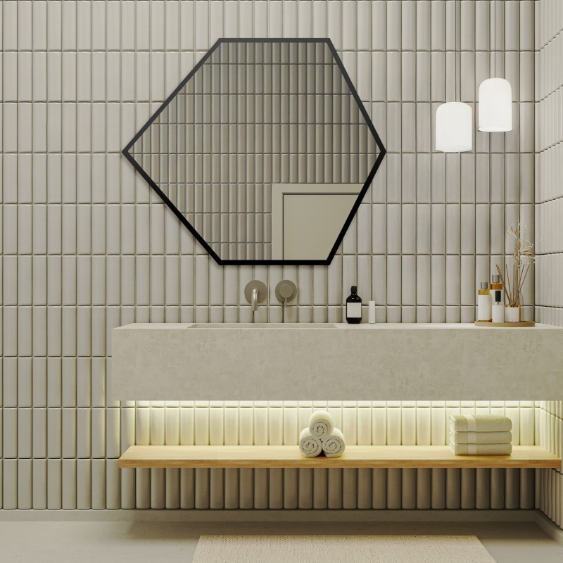 Miroir de forme géométrique dans un cadre - GEOME IN A FRAME