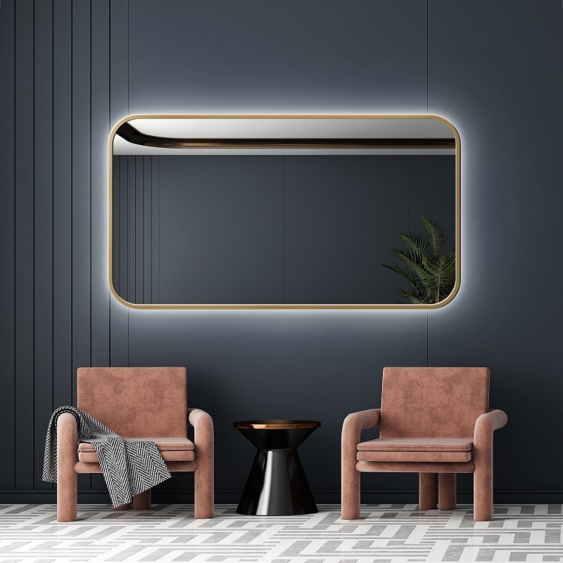 MDF SLIM miroir encadré avec éclairage - GERDA LED