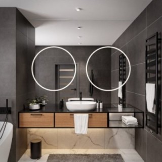 Miroir de salle de bain carré à double éclairage - HUGO DOUBLE LED