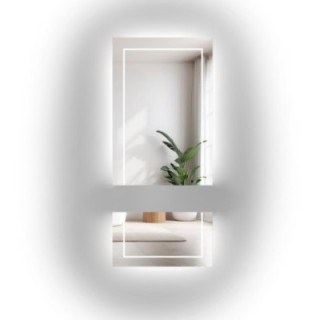 Miroir rectangulaire en deux parties avec éclairage - MENA LED