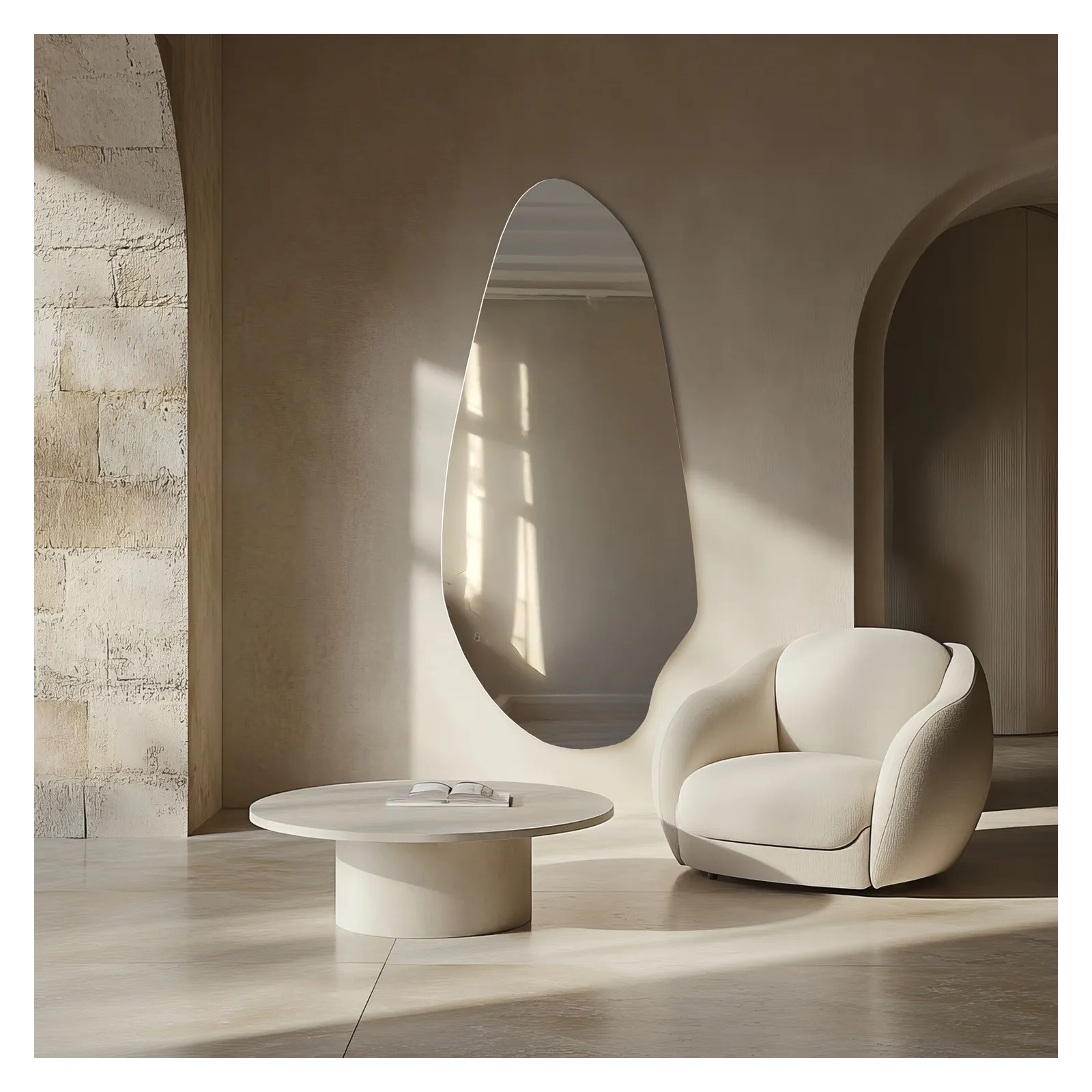Miroir de forme irrégulière Jaspis