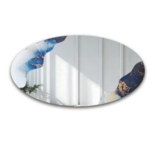 Miroir irrégulier sur marbre elliptique bleu – MARBLE ELFRA