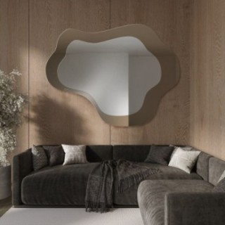 Miroir irrégulier sur une plaque de miroir brune – MOCHA COCOA